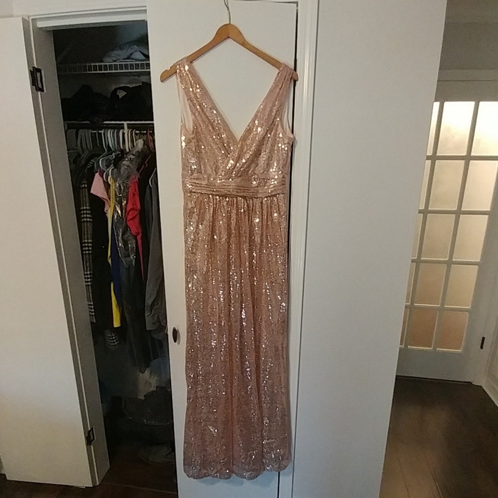 Kate kasin rose gold sequence dress
